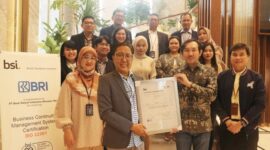 BRI memperoleh sertifikasi ISO 22301:2019 BCMS - Business Continuity Management System pada Jumat (19/04/2014). (Dok. BRI)